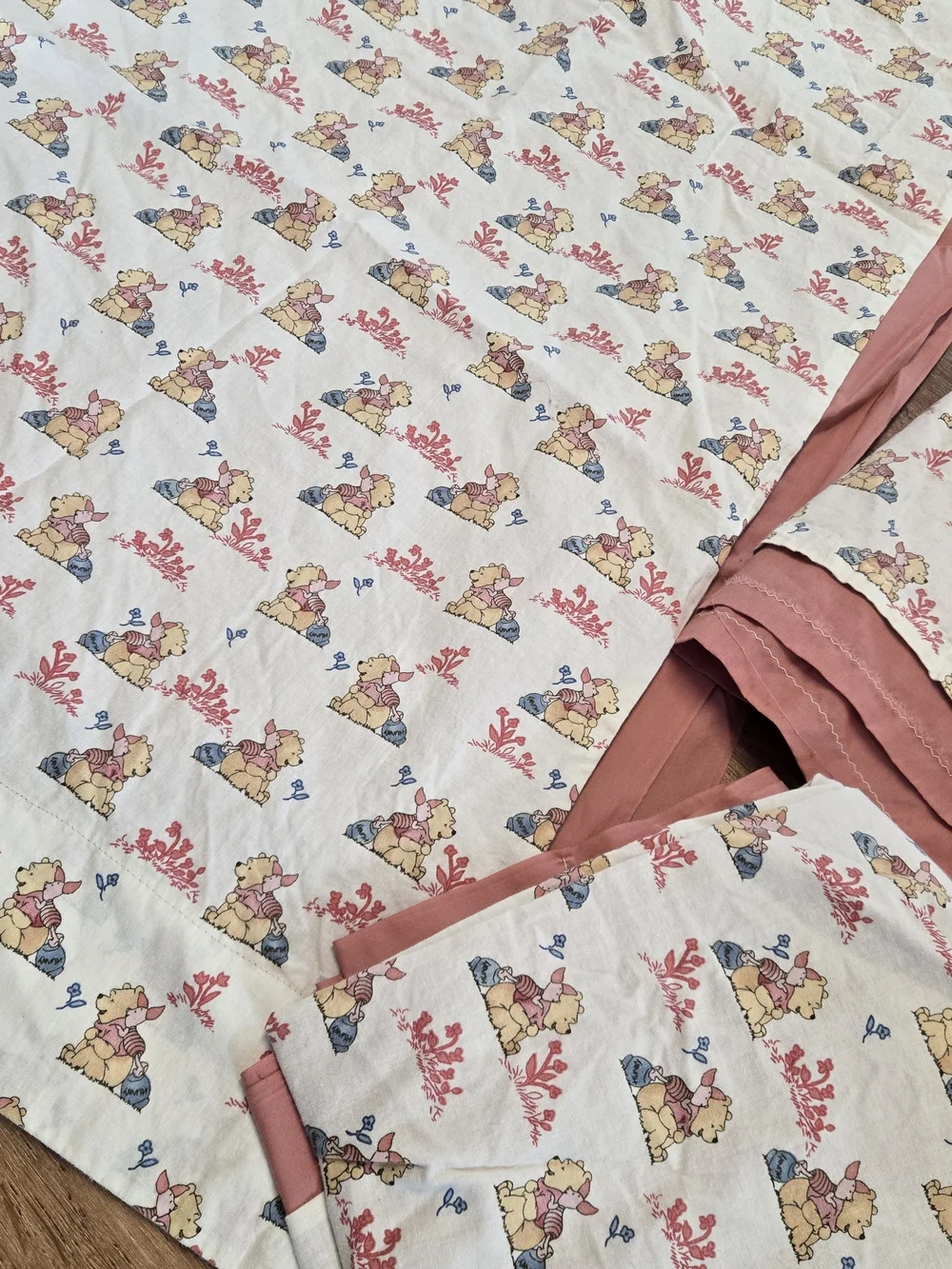 Vintage Disney Winnie The Pooh Handmade Curtains Poohs Day In The Park